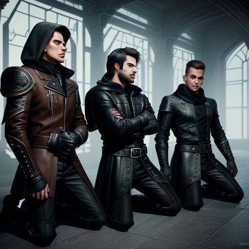 Leathermen in Dungeon: Detailed Matte Painting