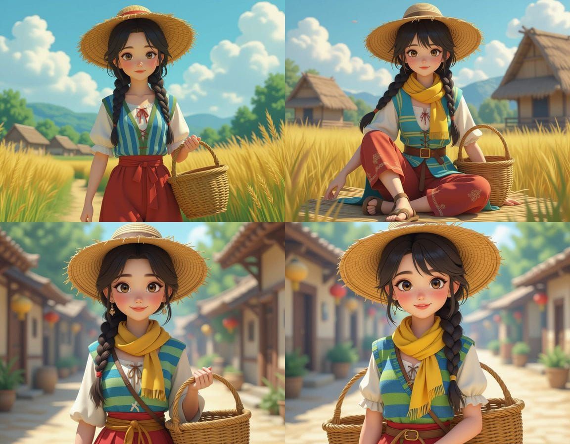 Fantasy Peasant Girl in Anime Style