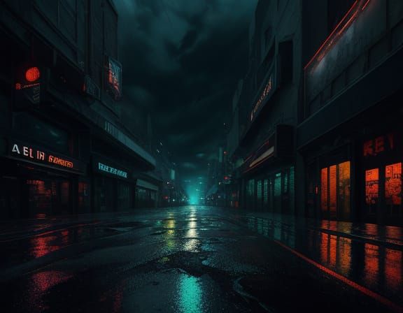 Surreal Cityscape Behind Firewall in Visionary Art Style