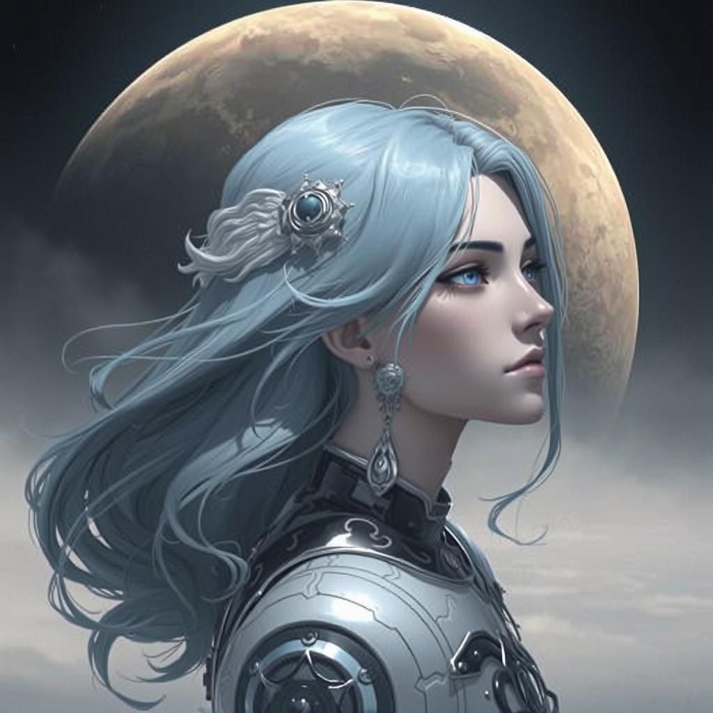 Selene, Moon Goddess in Anime Style