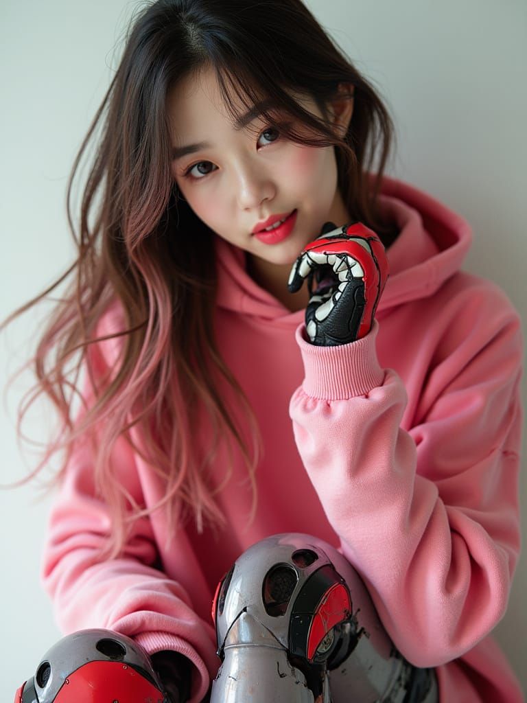 Futuristic Japanese Woman in Cybernetic Gear