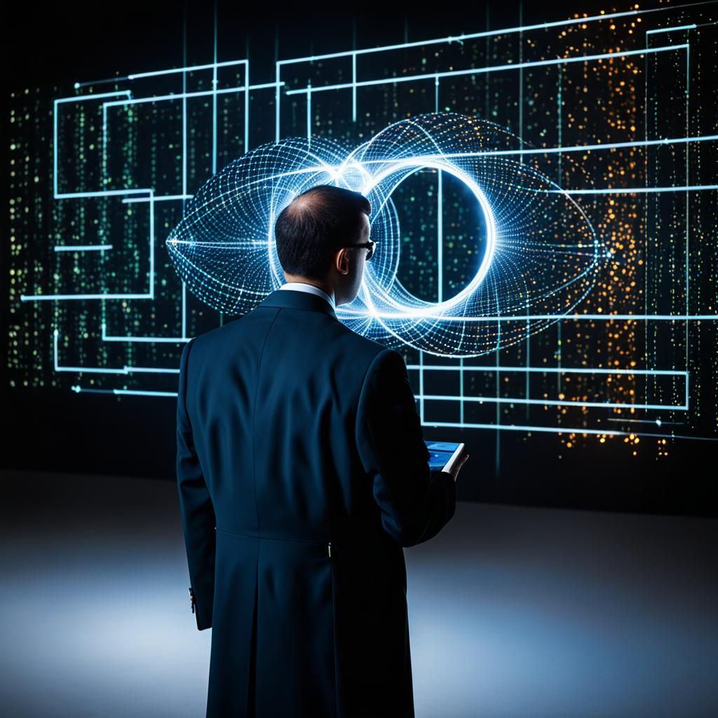 Scientist Exploring Quantum Equilibrium