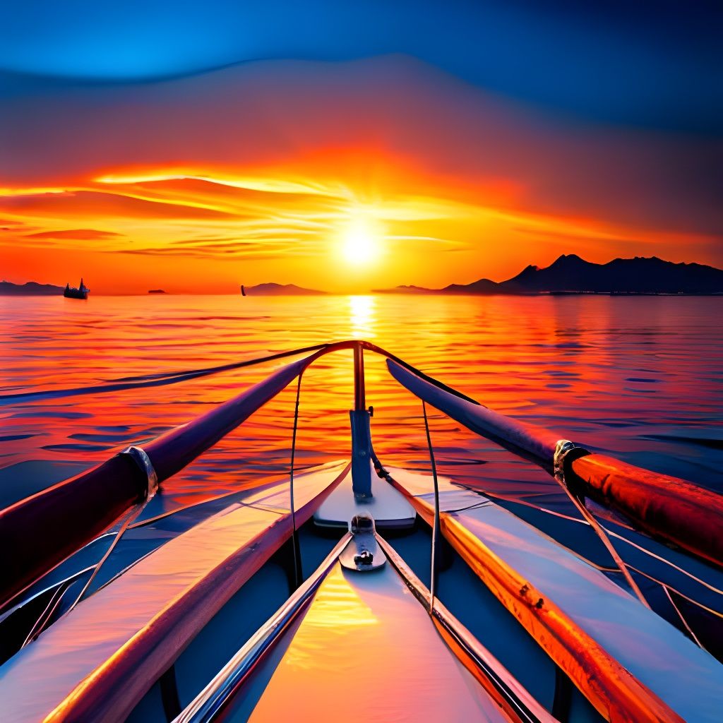 Sailboat Silhouetted Against a Dazzling Sunset