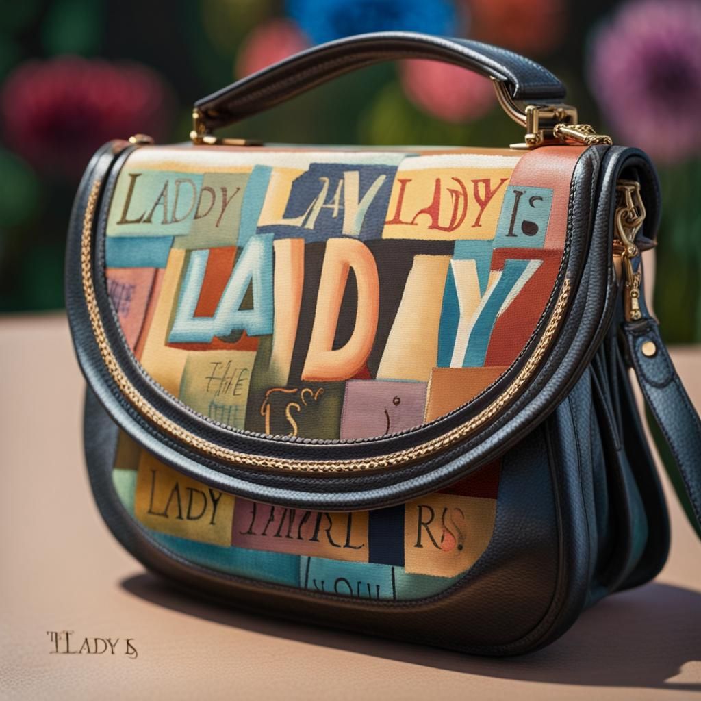 Elegant Repeating Text Pattern on Purse, Post-Impressionism