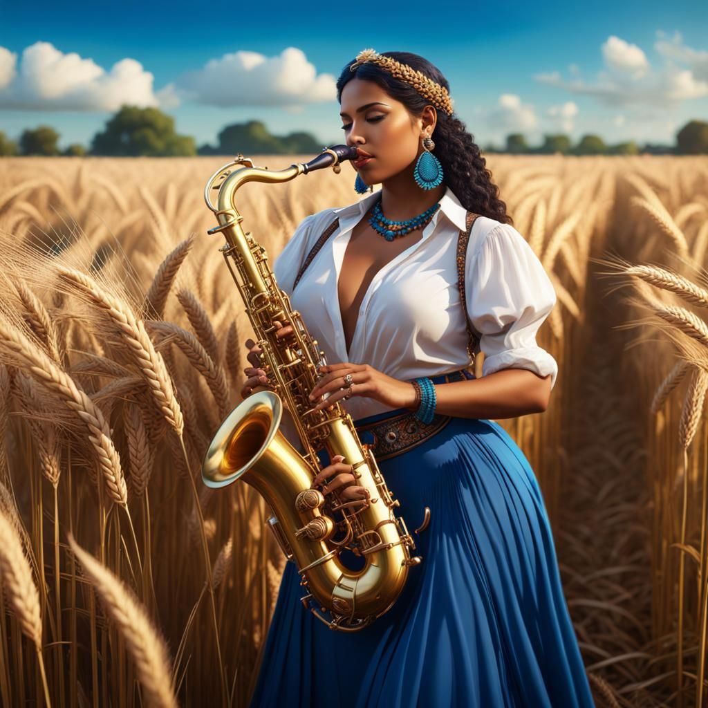 Galia in grain field