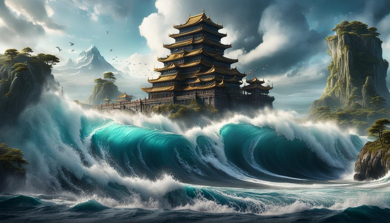 Epic Tsunami Matte Painting in 8K