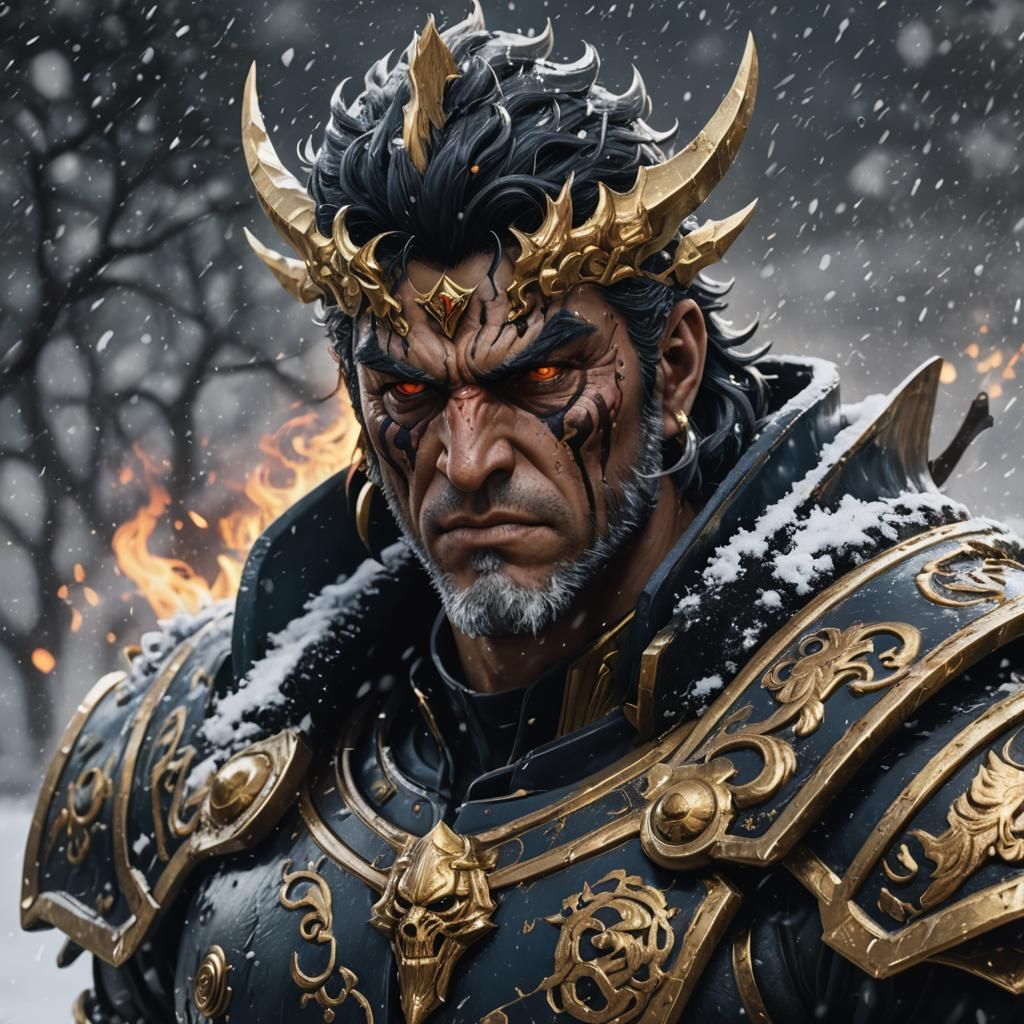 Raoh Portrait in Snow, Oil Paint Style