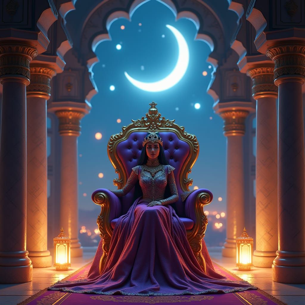 Gemstone Throne: Arabian Nights Fantasy Art