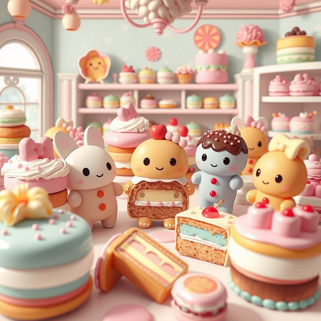 Sentient Pastries Prepare for Grand Ball in Kawaii Style