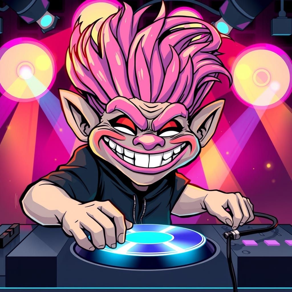 Vibrant Club Scene with Troll DJ