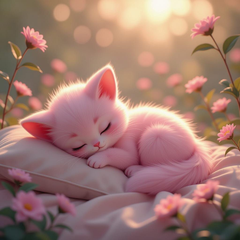 Cute Alien Creature Sleeps on Venus Lap in 3D Anime Style