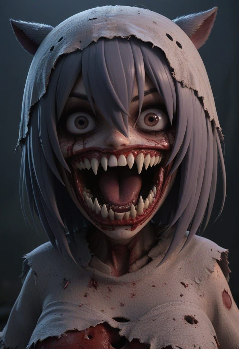 Macabre Nightmare Horror: Cute Waifu With Animalistic Featur...