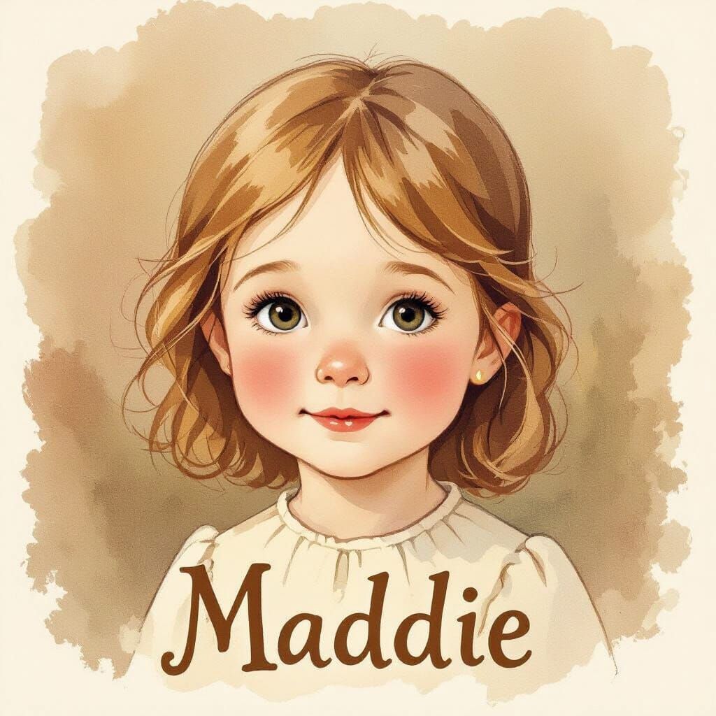 Maddie Portrait in Children's Book Illustration Style