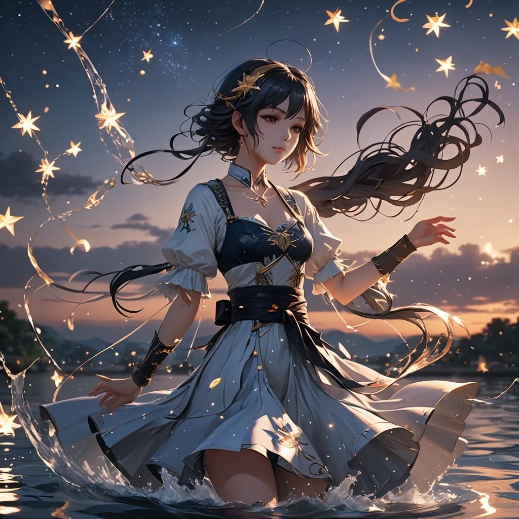 I saw stars dancing on the water