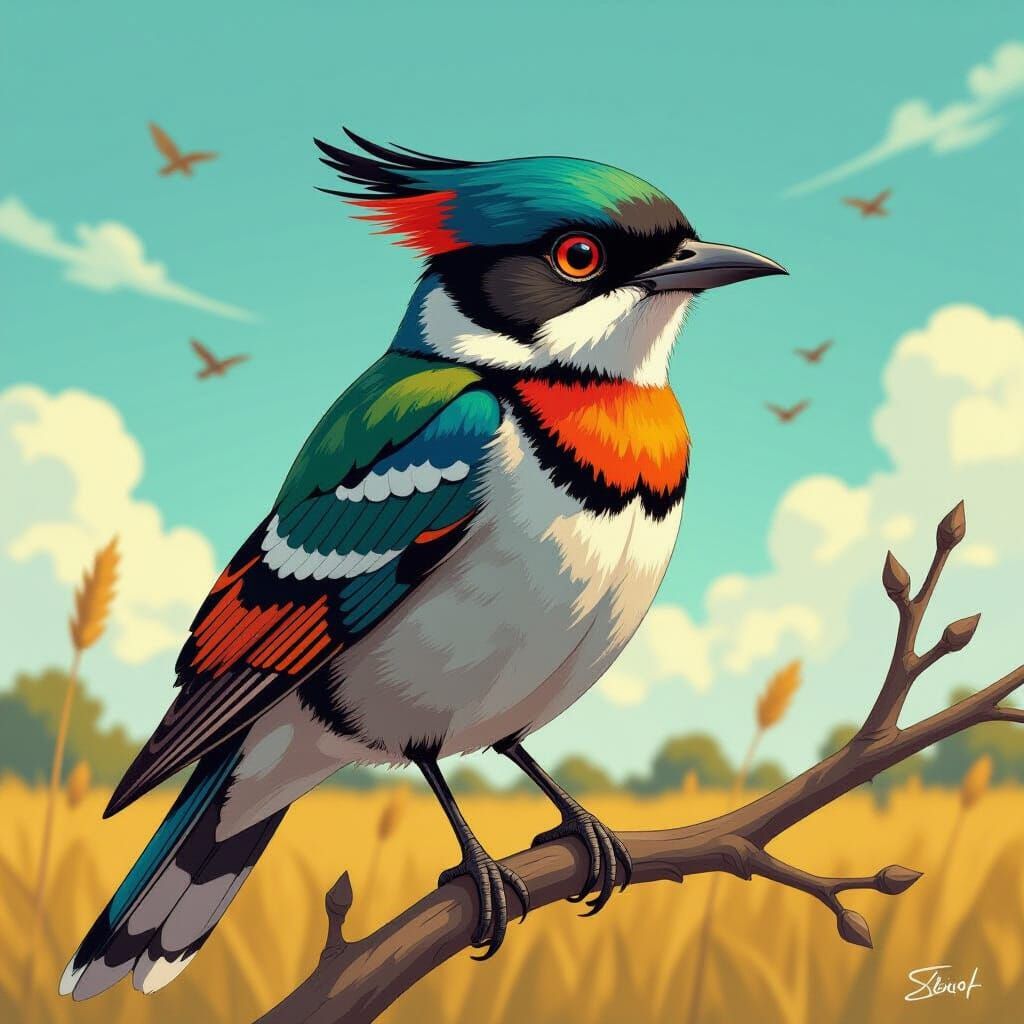 Cuckoo Bird in Hyper-Realistic Comic Style