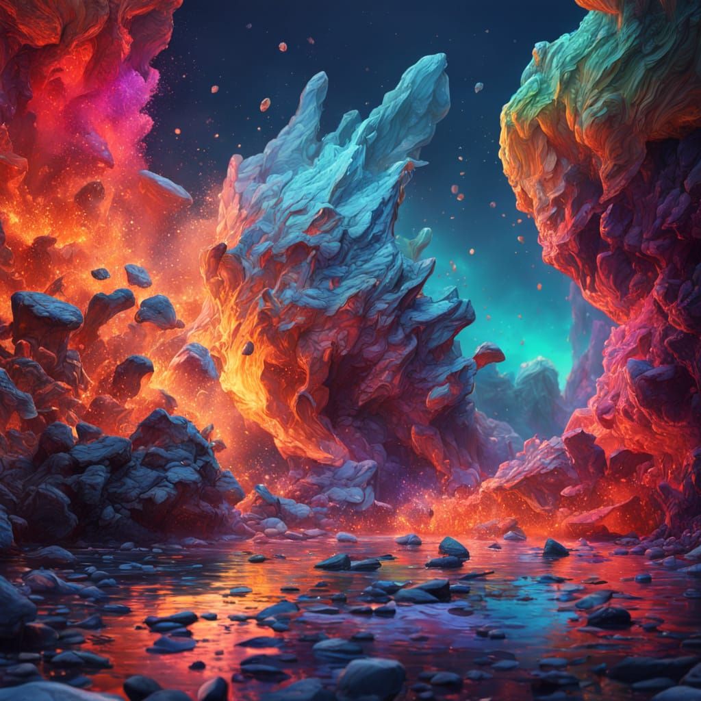 Vibrant Amorphous Solid Concept Art