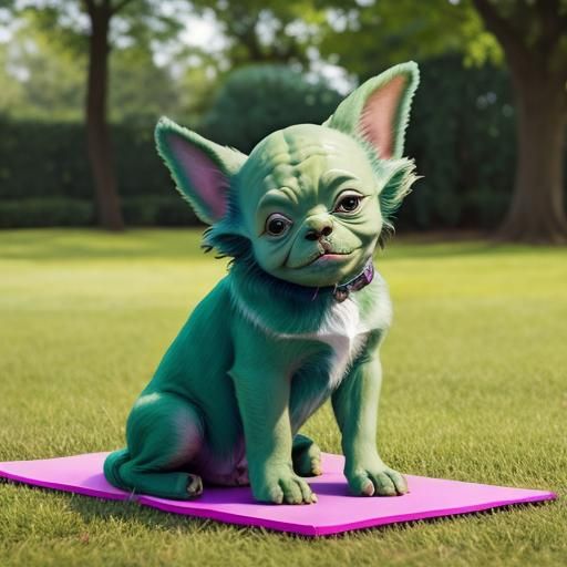 Dog Yoga with Yoda: A Humorous Scene