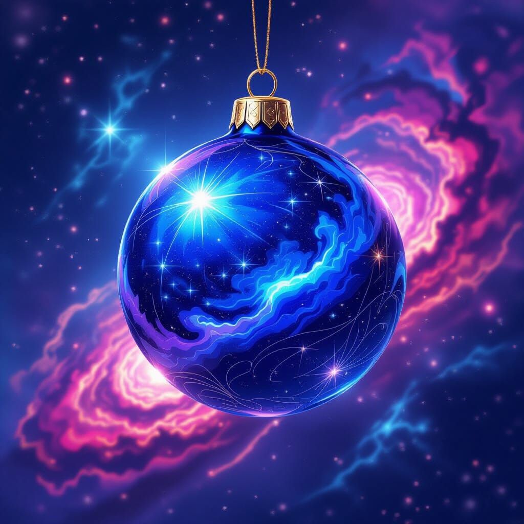 Enchanted Indigo Ornament in Cosmic Void