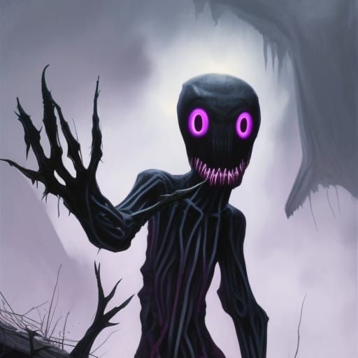 Terrifying Real-Life Enderman with Glowing Eyes