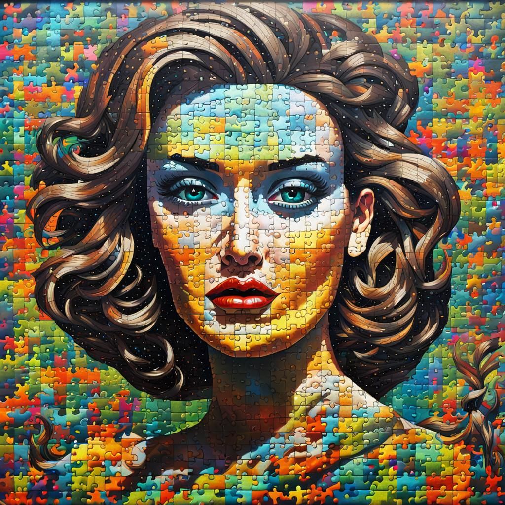 Pop Art Jigsaw Puzzle Portrait of a Fashionista