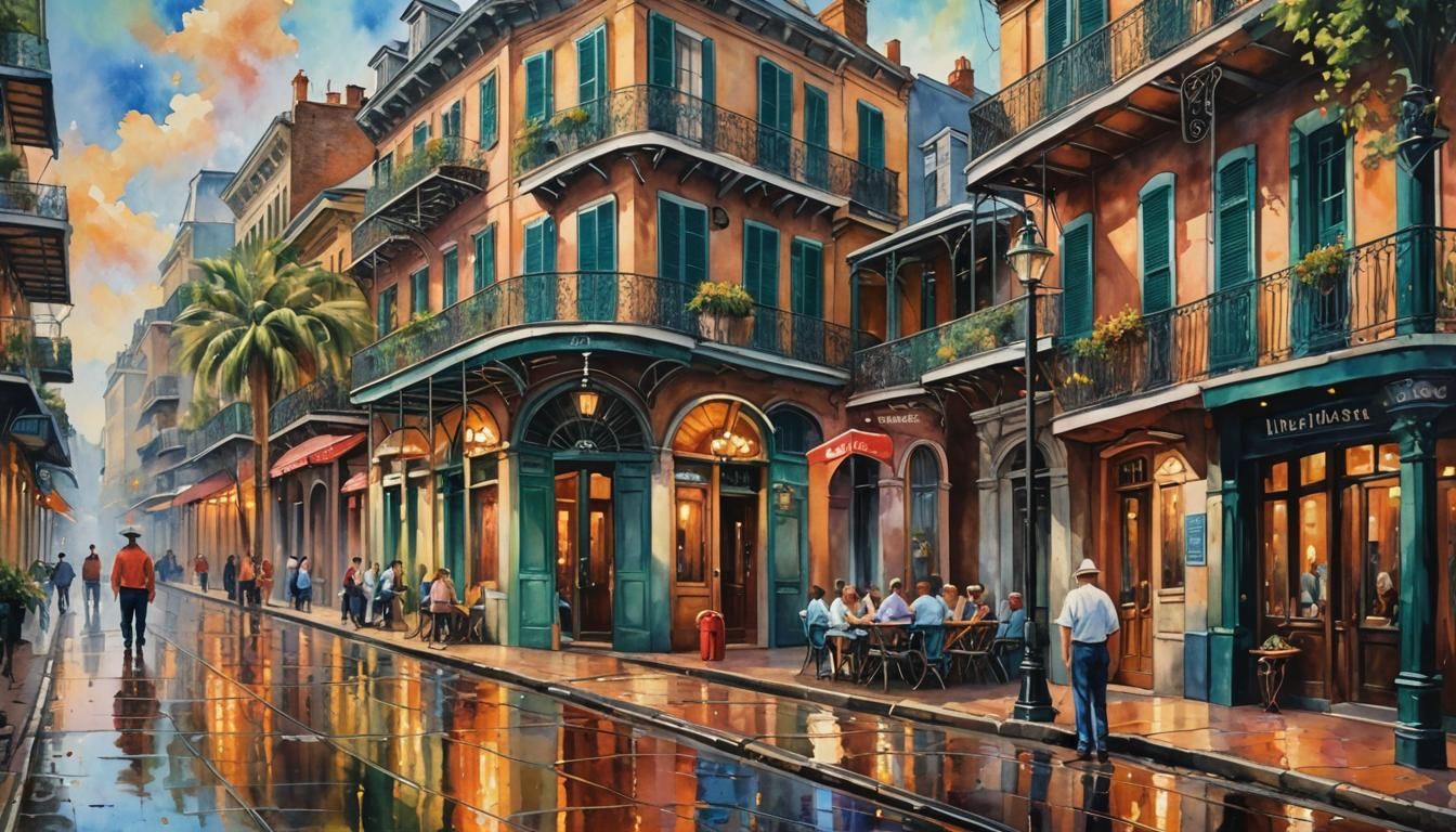 French Quarter in Neo-Impressionistic Expressionist Style