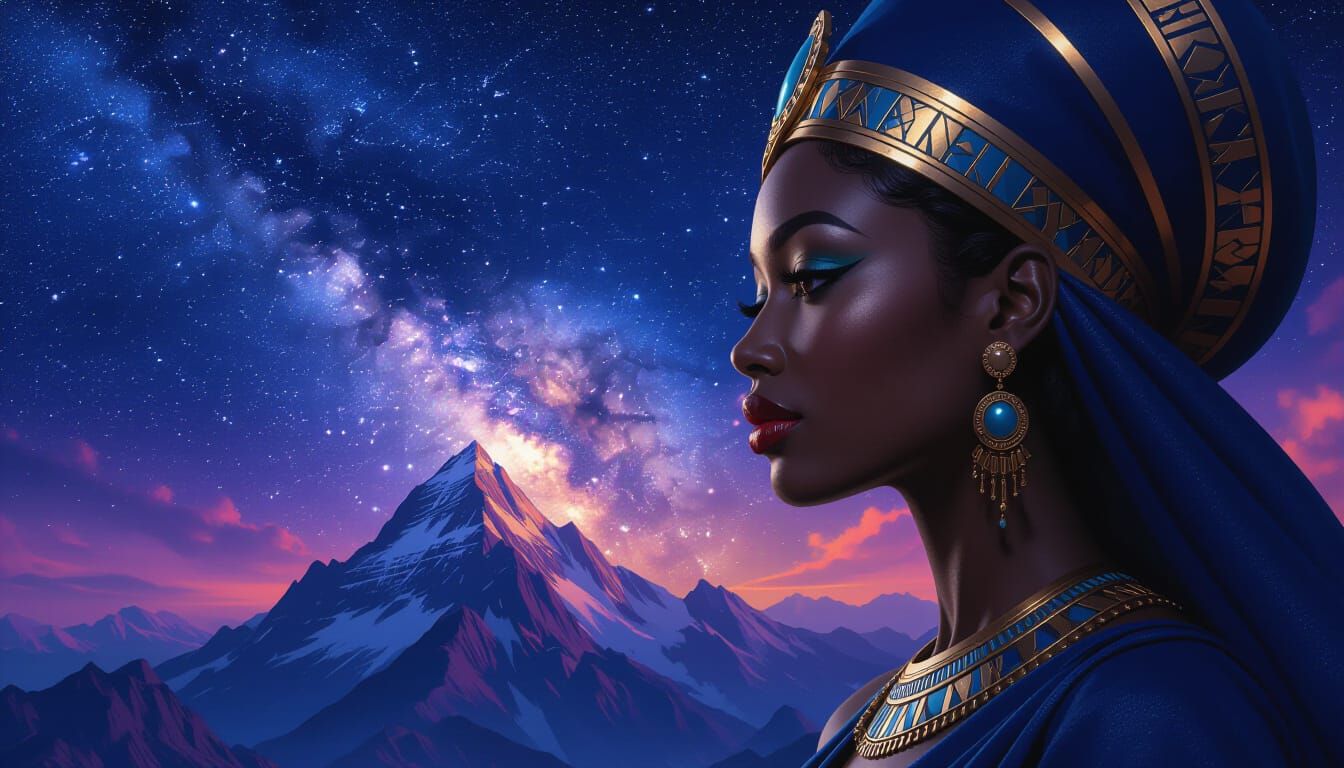 Nubian Goddess Commands Celestial Night
