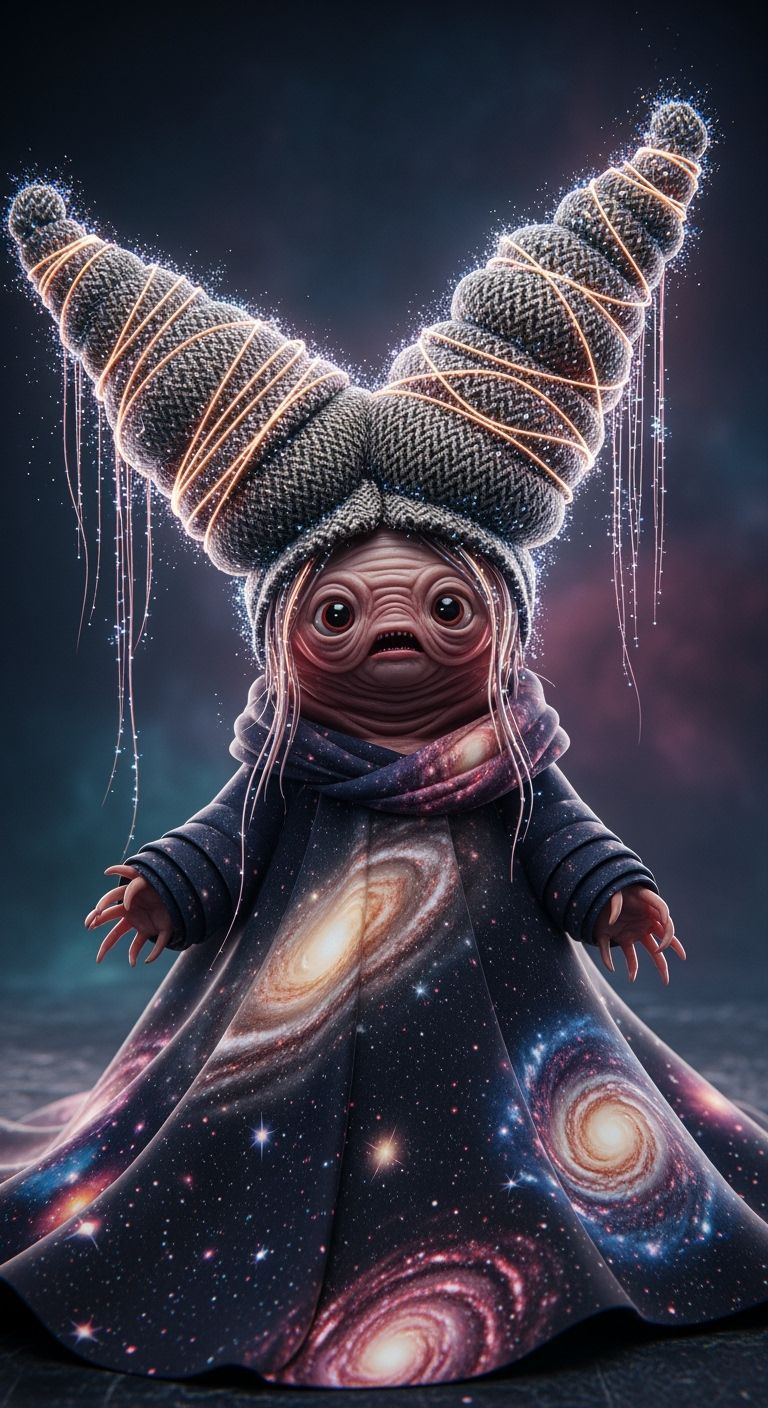 Tweed Tardigrade Up-Do Clothed in Fabric of the Universe