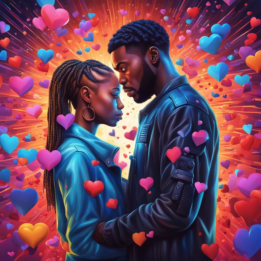 Hyperrealistic Splash Art: Black Love in Cyber-Security
