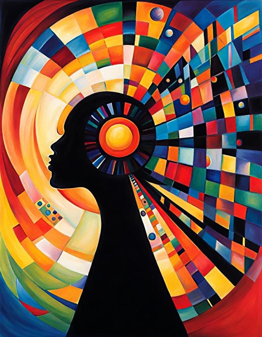 Focused Eye Symbolizes Determination in Abstract Style