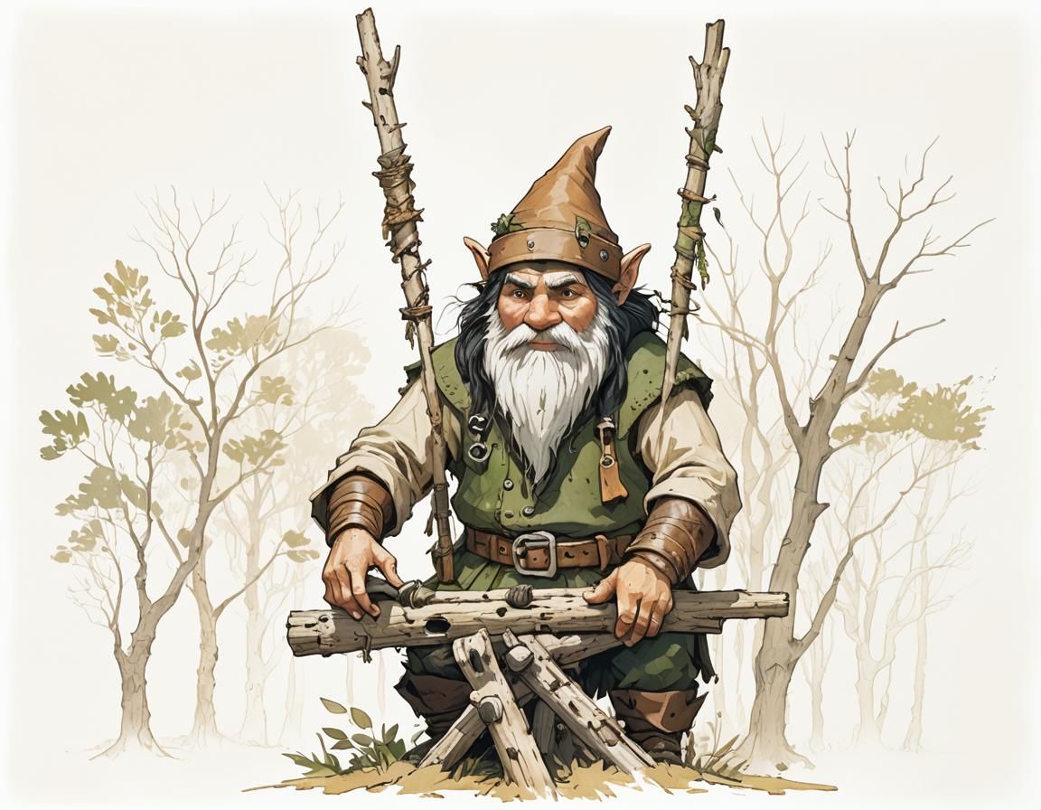 Gnome Artificer in Neolithic Age Concept Art