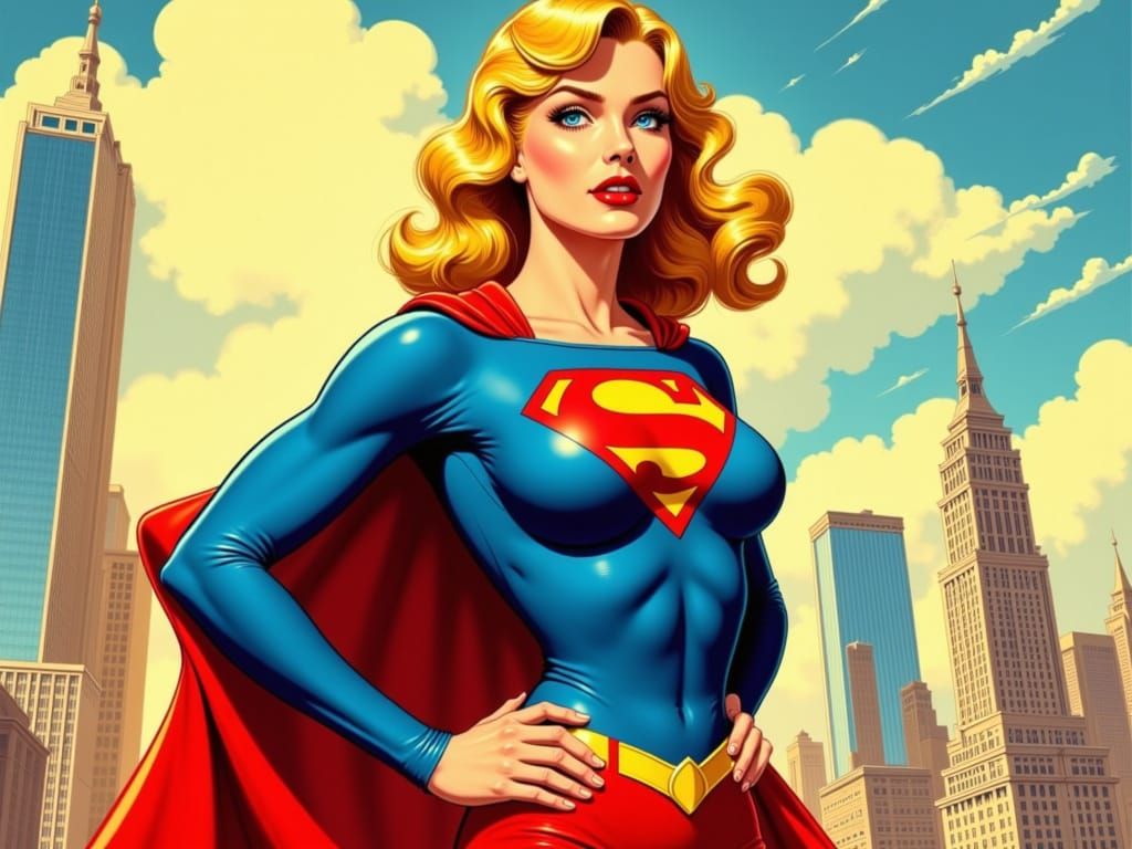 Supergirl Strikes a Confident Pose in Metropolis