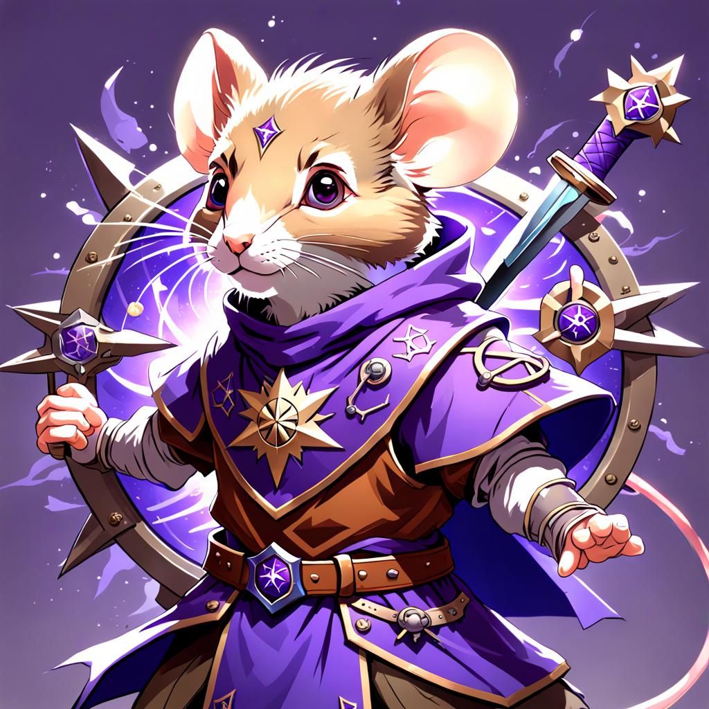 Mouse Knight with Chaos Star, Digital Art