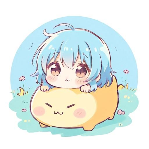 Cute Chibi Character Portrait in Anime Style