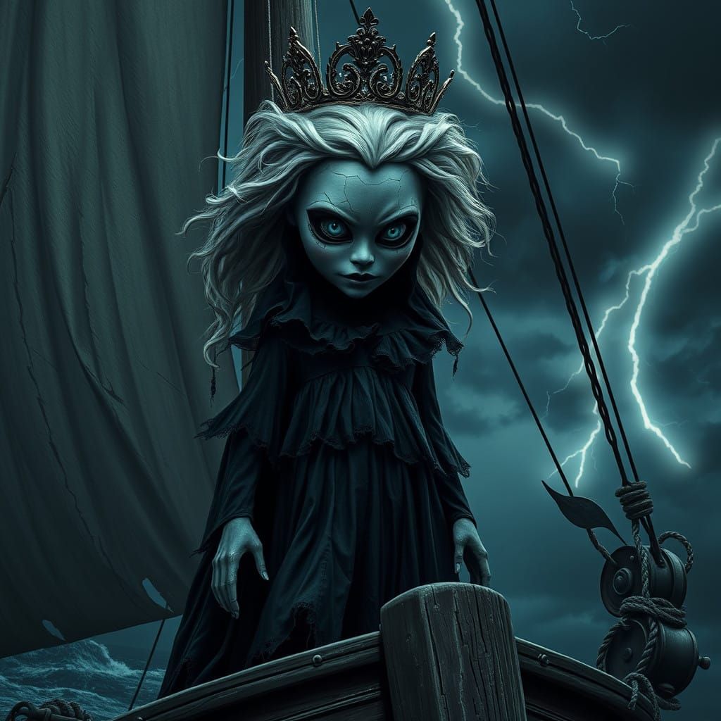 Ethereal Nightmare Princess in Dark Gothic Splendor