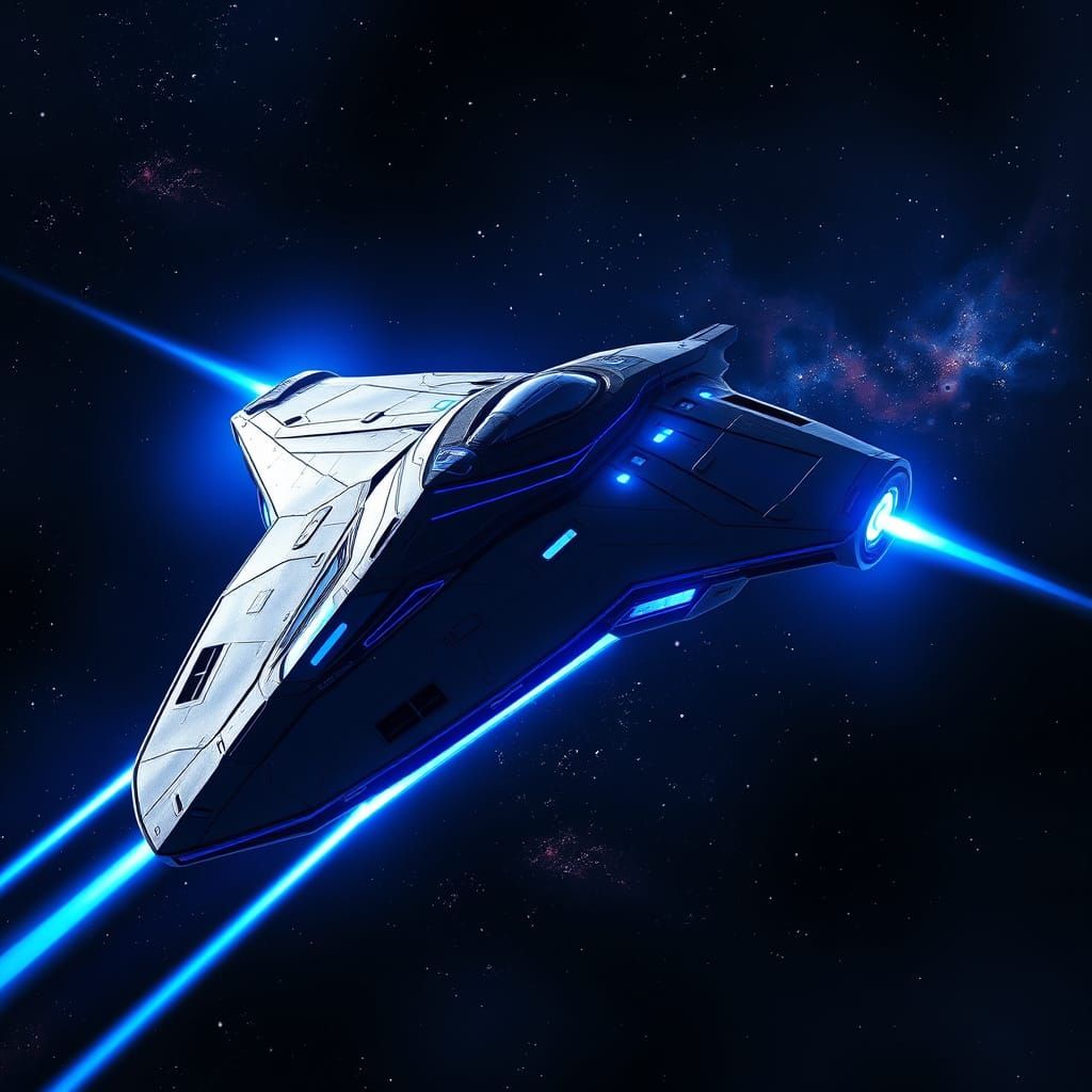 Sleek Mothership in Cosmic Photorealistic Style