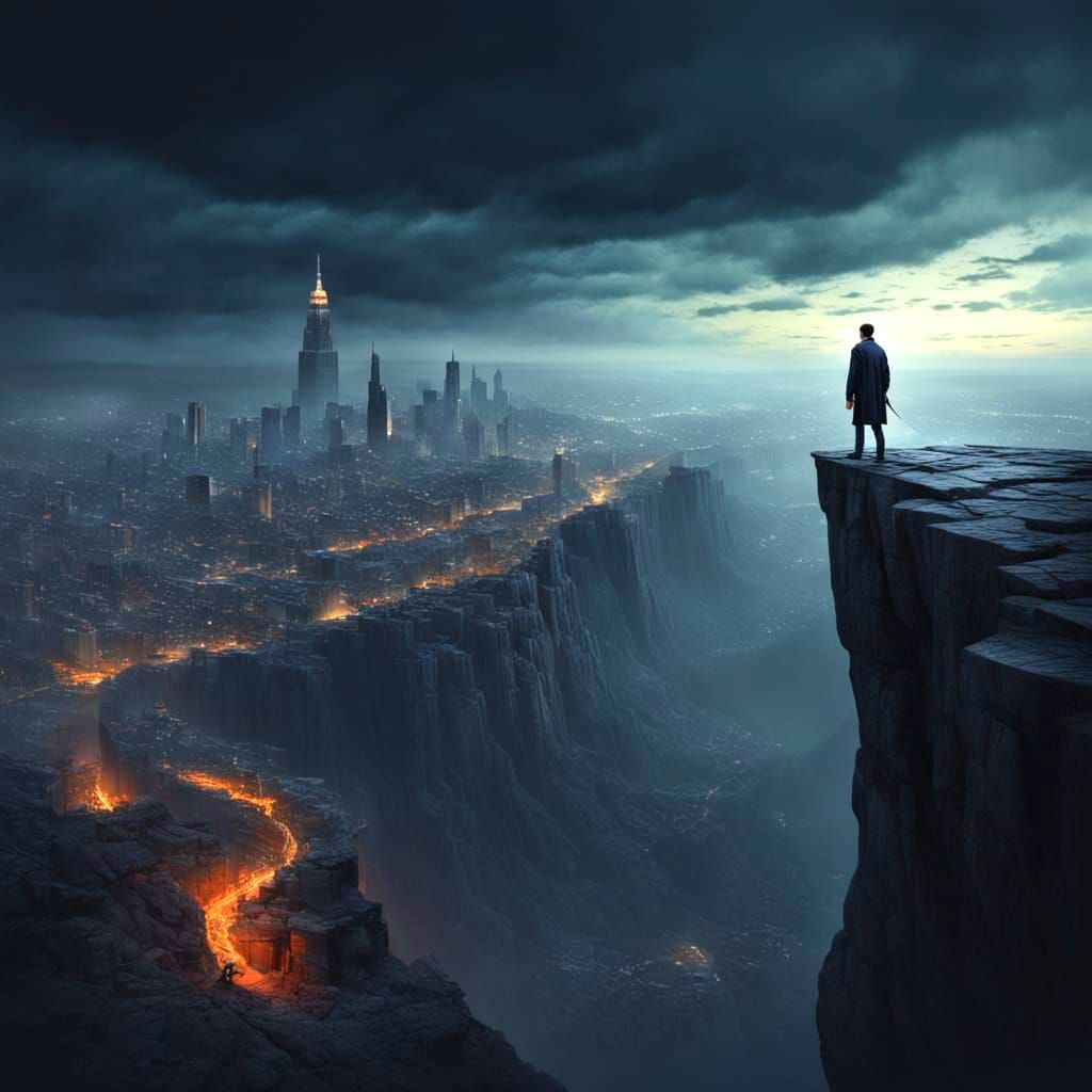 Dramatic Dark Fantasy Cityscape by Greg Rutkowski