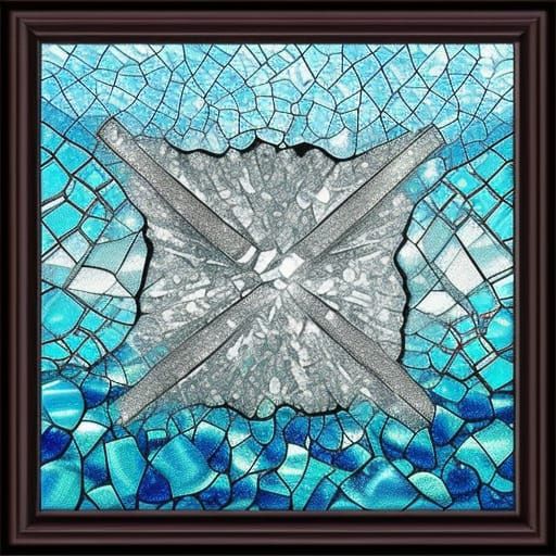 Abstract Cracked Glass Diamond Painting Art