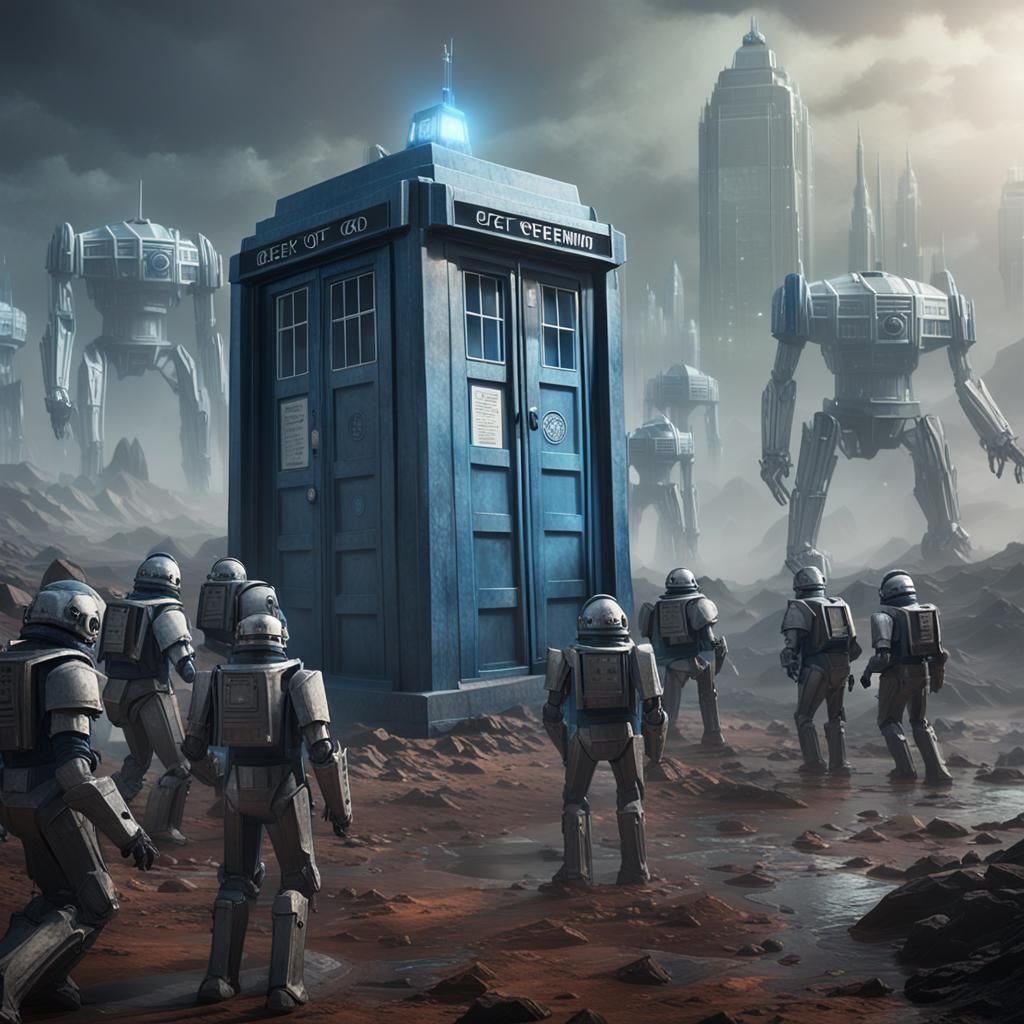 Cyberman Army Encircles TARDIS on Alien World