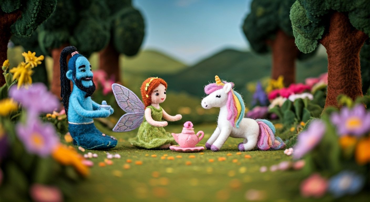 Whimsical Felt Tea Party Inspired by Miyazaki