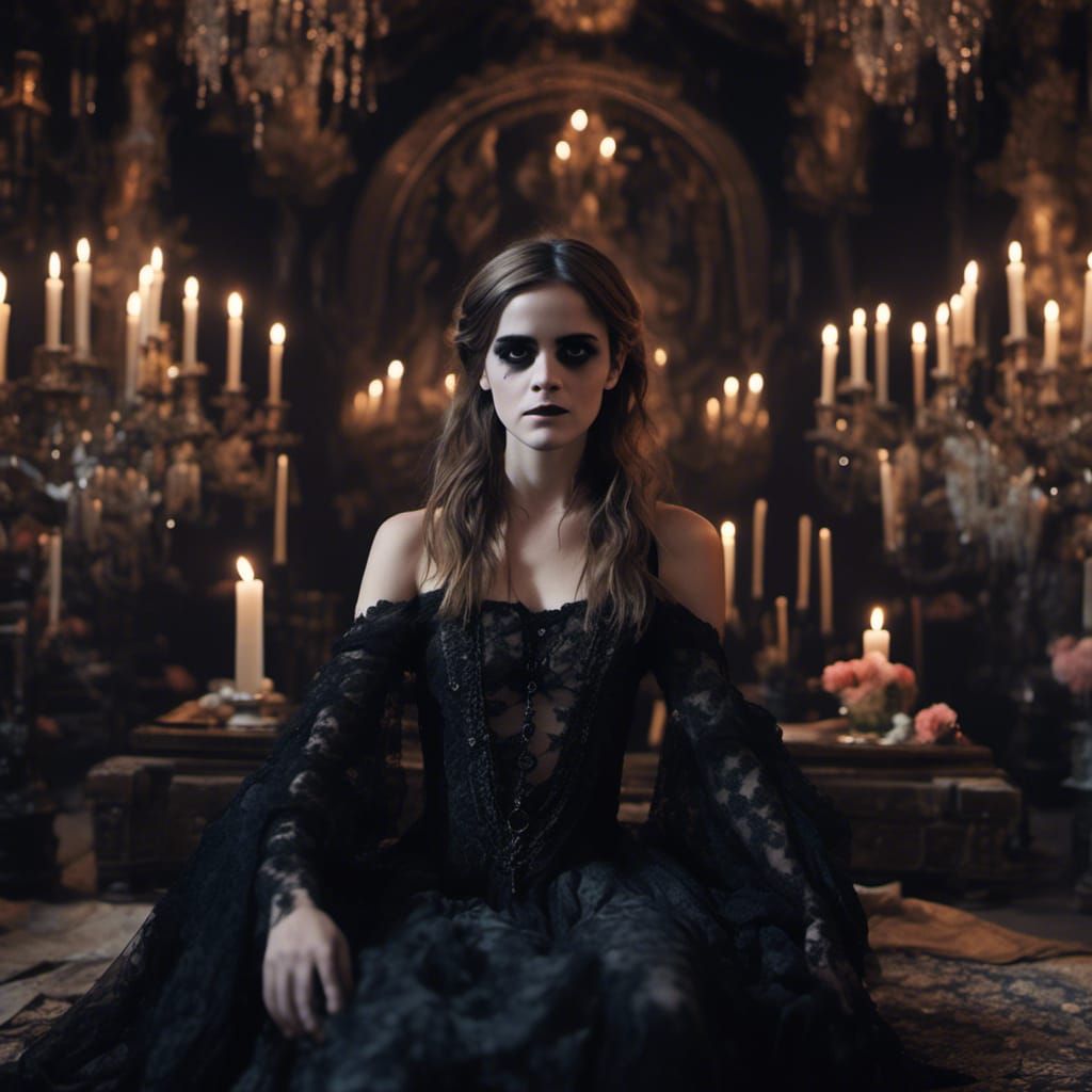 Gothic Emma Watson: A Dark Goddess Portrait