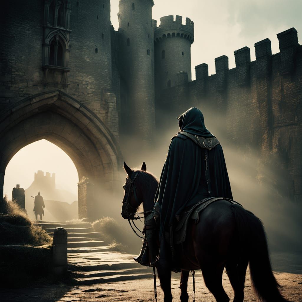 Heroic Badger Priest Confronts Fox Knight in Ancient Castle