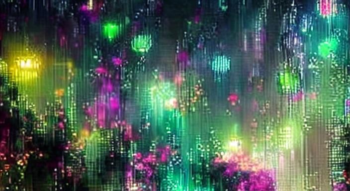 Bioluminescent Maze in Watercolor Style