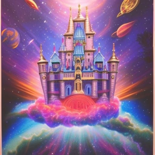 Cosmic Castle Floating in Deep Space
