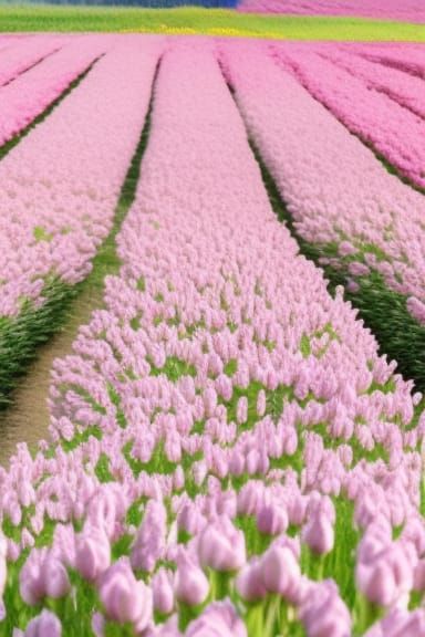 Colorful AI-Generated Flower Field