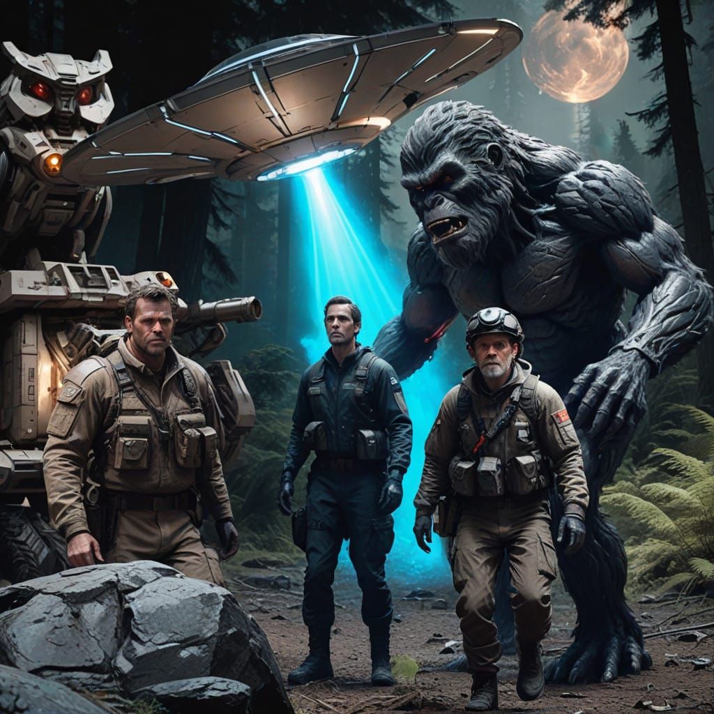 Determined Soldiers Confront an Alien Invasion