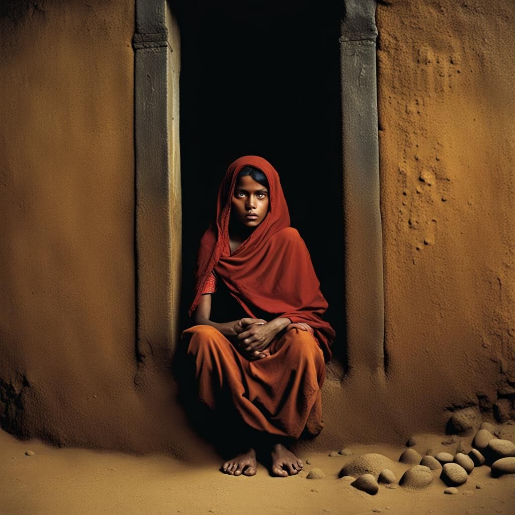 Evocative Grimdark Image in Photojournalistic Style