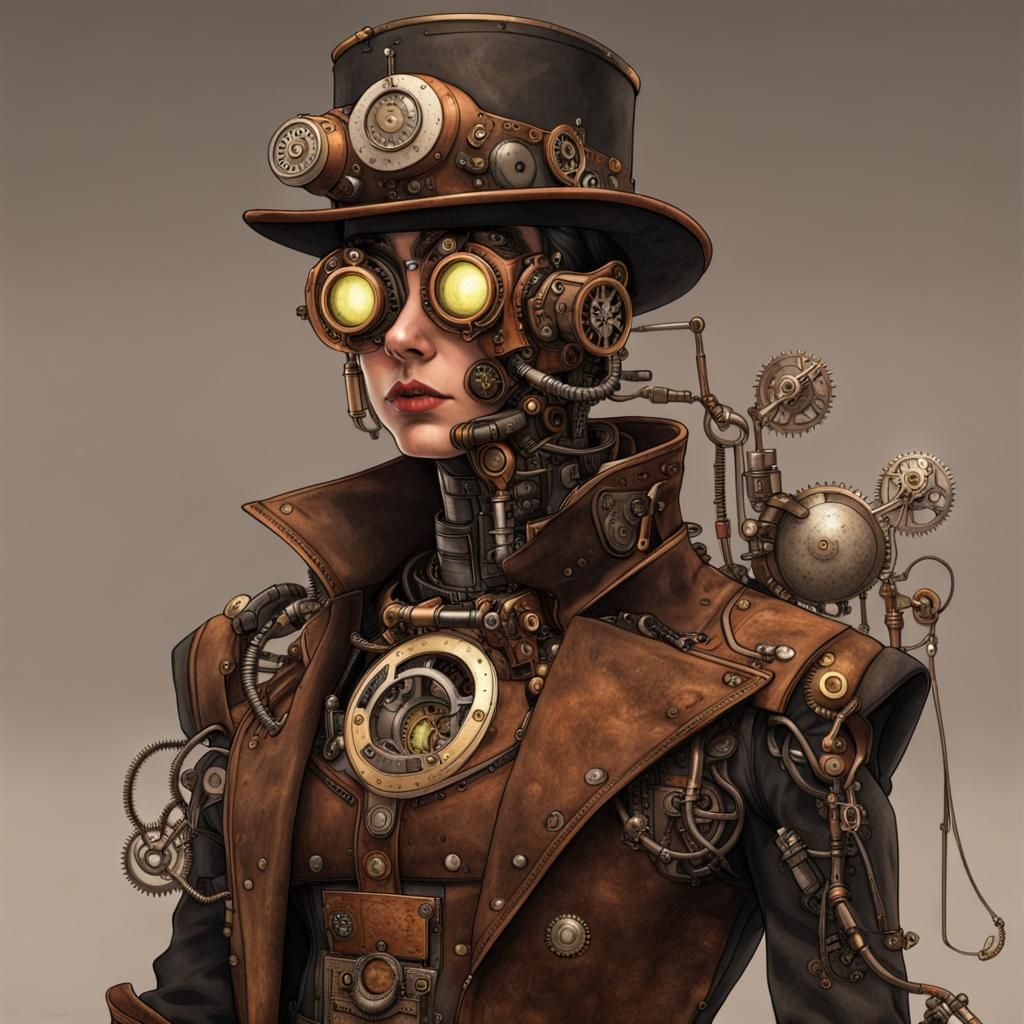 Steampunk Cyborg Illustration