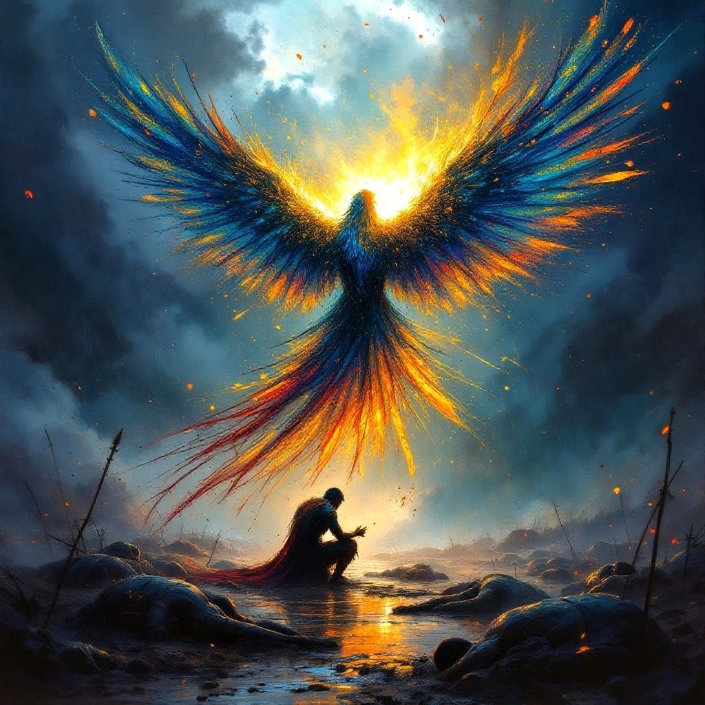 Huma Bird Appears on Battlefield as Epic Concept Art