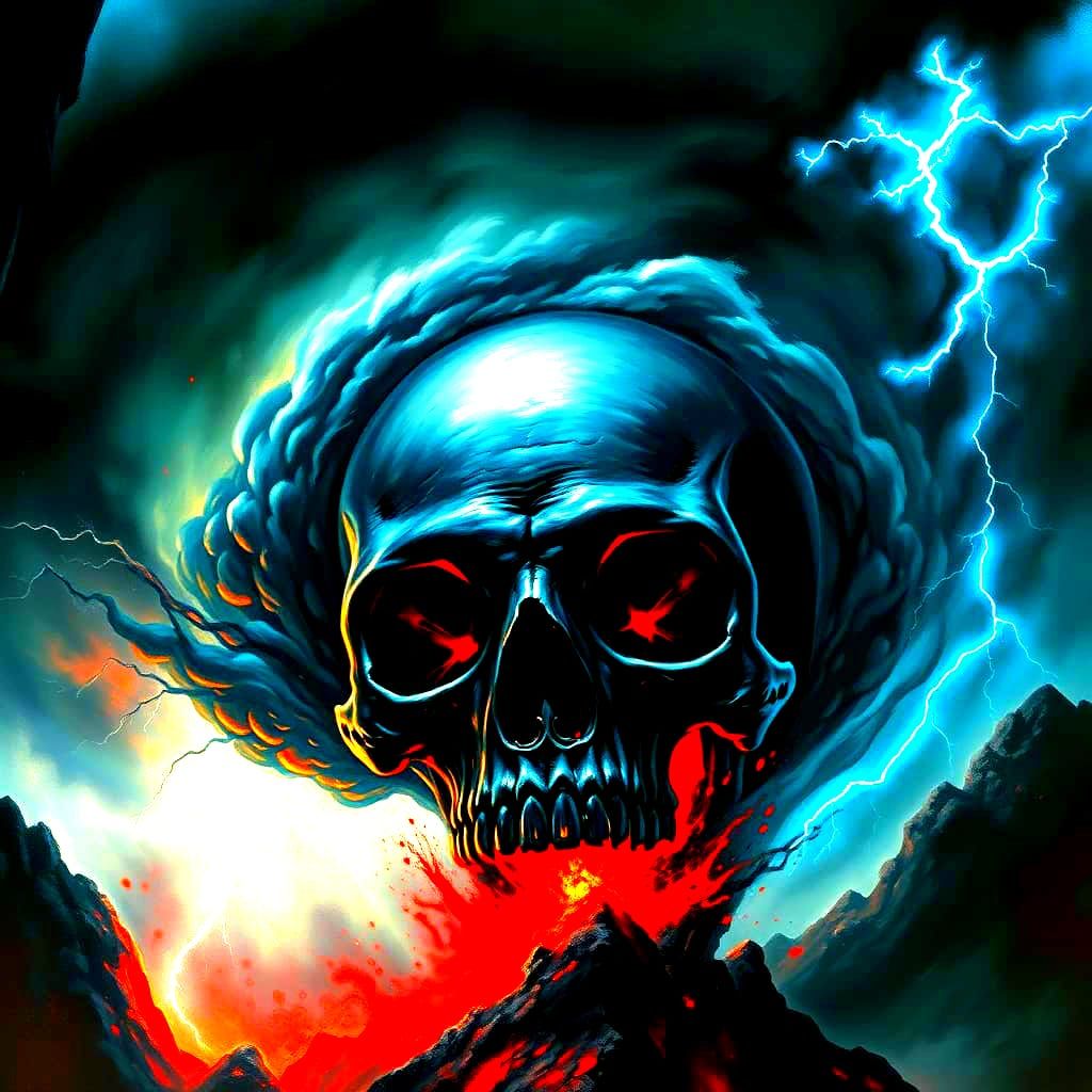 Dark Apocalypse Unfolds with Mysterious Black Skull