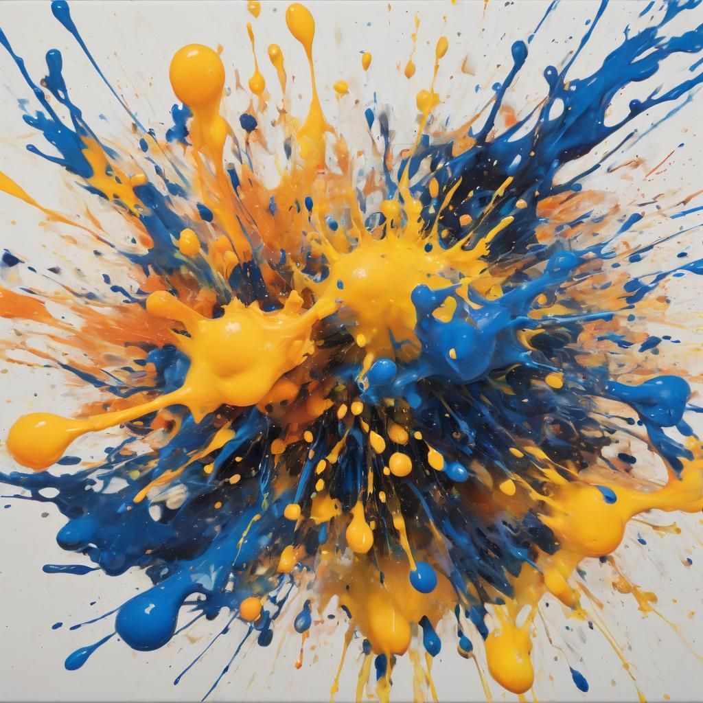 Vibrant Ink Splash Digital Illustration of Tiger